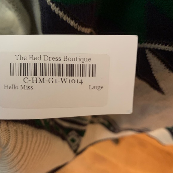 Bo Bel Beige with Dark Green and Purple Fringe Cardigan Sweeter NWT - Picture 11 of 12